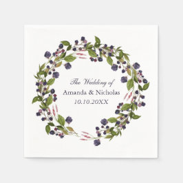 Blaubeere | personalisierte Kranzhochzeit Serviette
