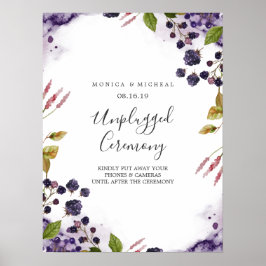 Blaubeere | Unplugged Wedding Ceremony Sign Poster
