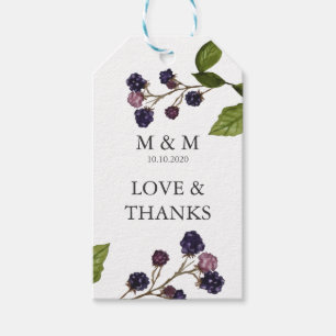Blaubeere Wedding Monogram Vielen Dank Geschenkanhänger
