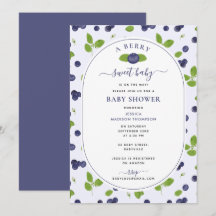 Blaubeeren Aquarell Eine Süße Beeren-Baby-Party