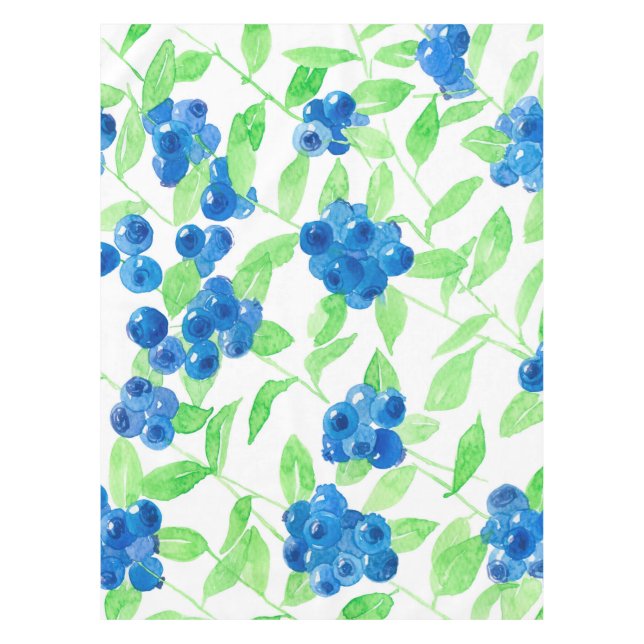 Blaubeeren-Aquarellmuster Tischdecke (Vorderseite)