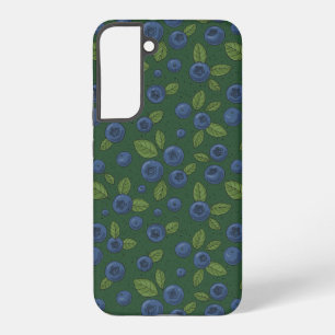 Blaubeeren auf dunkelgrün samsung galaxy hülle