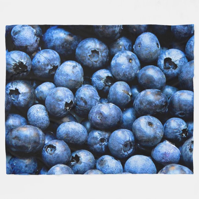 Blaubeeren auf großer Fleece-Decke Fleecedecke (Vorderseite (Horizontal))