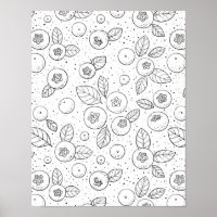 Blaubeeren auf schwarz und weiß