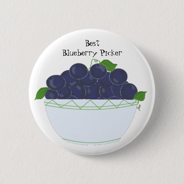 Blaubeeren - Bester Blaubeerenpflücker Button (Vorderseite)