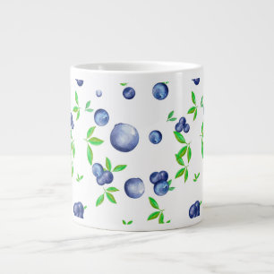Blaubeeren, Blaubeere, Wasserfarbe, Früchte Kunst  Jumbo-Tasse