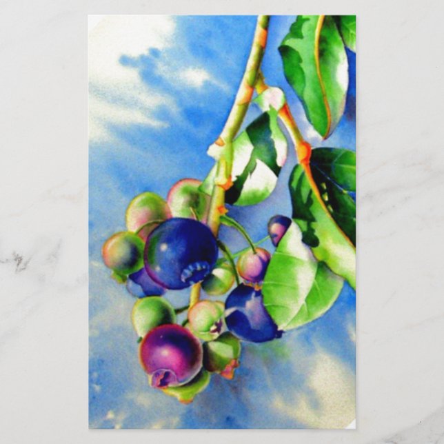 Blaubeeren Briefpapier (Vorderseite)