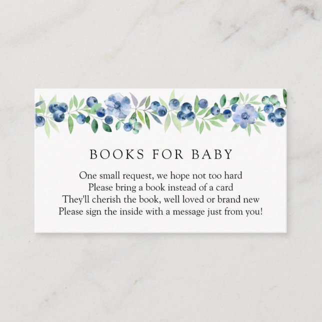 Blaubeeren-Bücher für die Babyverpackungskarte Begleitkarte (Vorderseite)