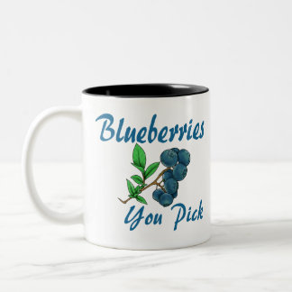 Blaubeeren, die Sie pflücken Zweifarbige Tasse