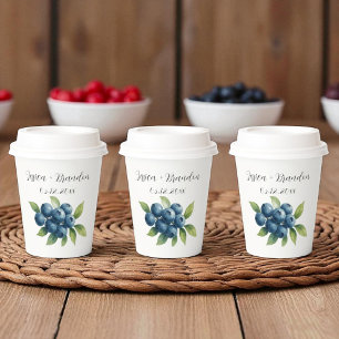 Blaubeeren Frucht Blaubeere Aquarell Hochzeit Pappbecher