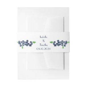 Blaubeeren Frucht Blaubeere Elegante Hochzeit Einladungsbanderole