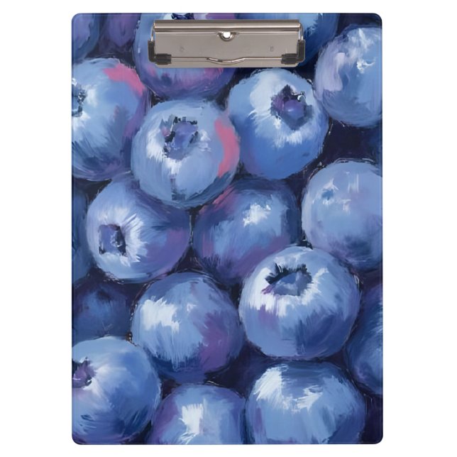 Blaubeeren | Frucht Wasserfarbe Gemalt Klemmbrett (Vorderseite)