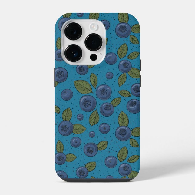Blaubeeren iPhone 14 Pro Hülle (Rückseite)