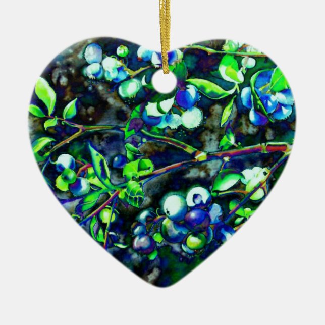 Blaubeeren Keramik Ornament (Vorne)