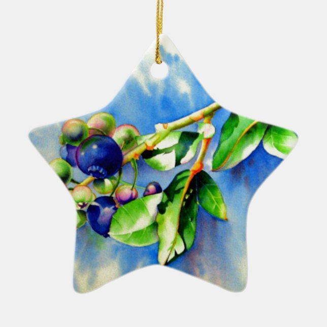 Blaubeeren Keramik Ornament (Vorne)