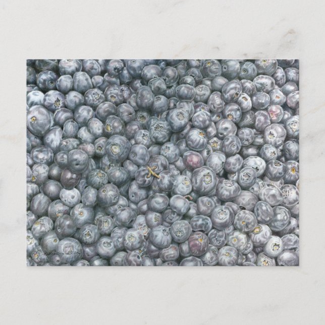 Blaubeeren Kunst Postkarte (Vorderseite)