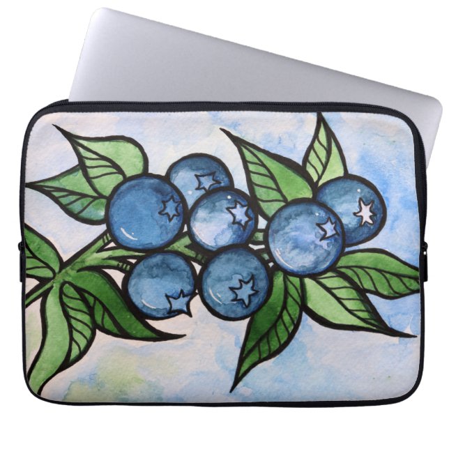 Blaubeeren Laptopschutzhülle (Vorderseite)