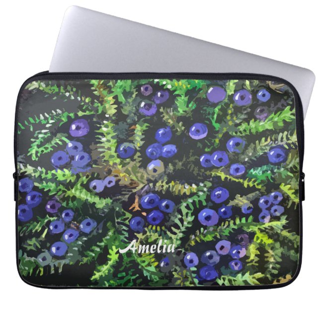 Blaubeeren Laptopschutzhülle (Vorderseite)