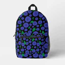 Blaubeeren Nahtloses Muster Bedruckter Rucksack