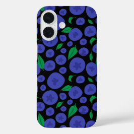 Blaubeeren Nahtloses Muster iPhone 16 Hülle