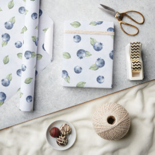 Blaubeeren Obst Geburtstag Geschenkpapier