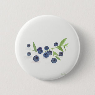 Blaubeeren Obst Küche Wasserfarbe rustikal Essen Button