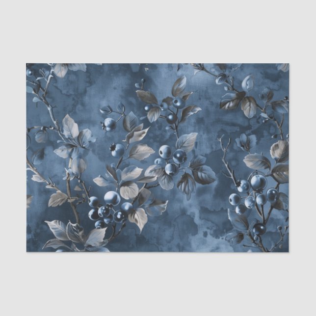 Blaubeeren Obst Vintag Inspiriert Seidenpapier (Vorderseite)