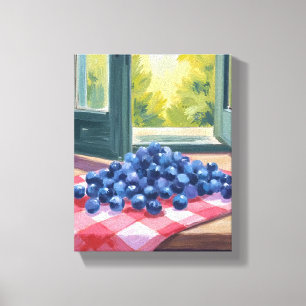 Blaubeeren pflücken Frucht Aquarell Blaubeeren Leinwanddruck