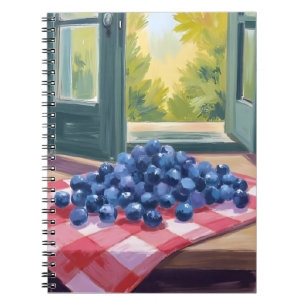 Blaubeeren pflücken   Frucht Aquarell Blaubeeren Notizblock