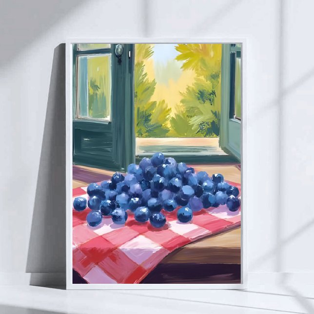 Blaubeeren pflücken | Frucht Aquarell Blaubeeren Poster (Von Creator hochgeladen)