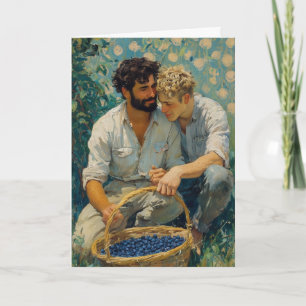 Blaubeeren pflückende Umarmung Karte