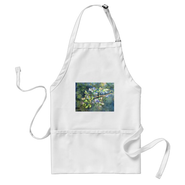 Blaubeeren, romantische Früchte Aquarellmalerei Schürze (Vorne)