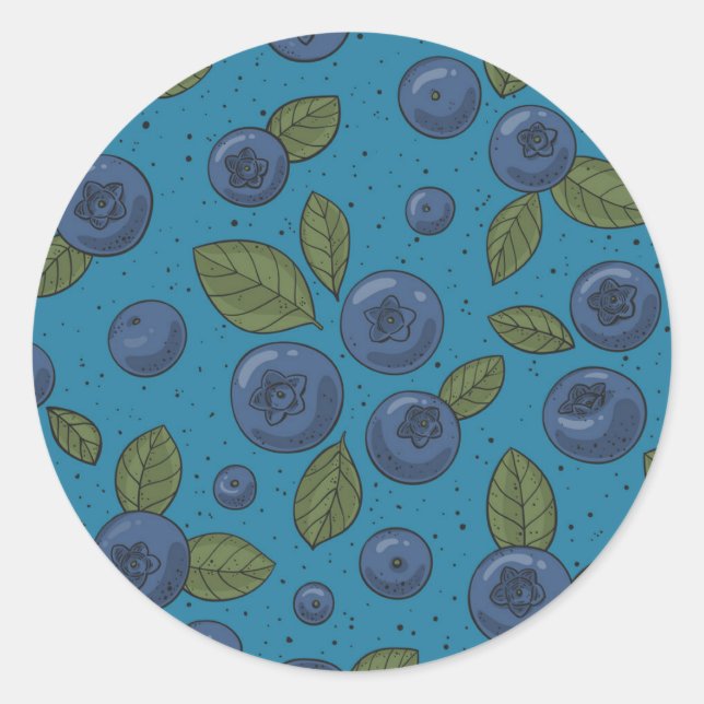 Blaubeeren Runder Aufkleber (Vorderseite)