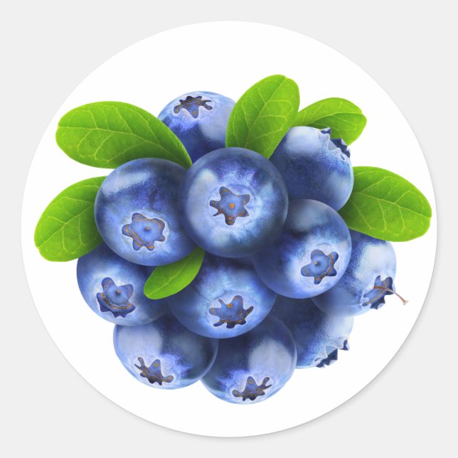 Blaubeeren Runder Aufkleber (Vorderseite)