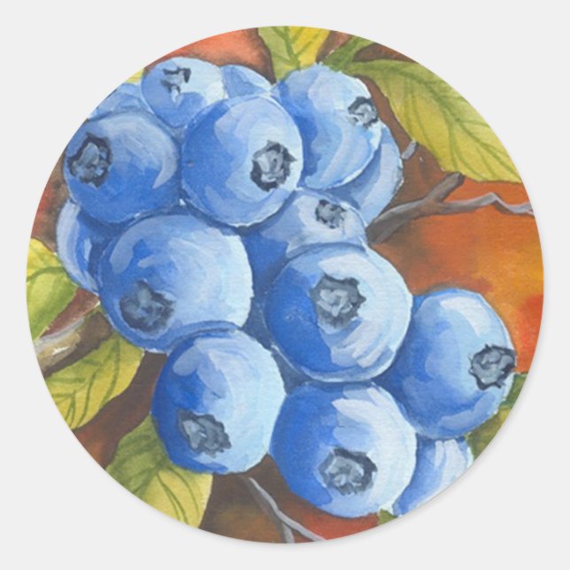 Blaubeeren Runder Aufkleber (Vorderseite)