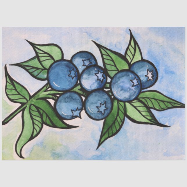 Blaubeeren Seidenpapier (Vorderseite)