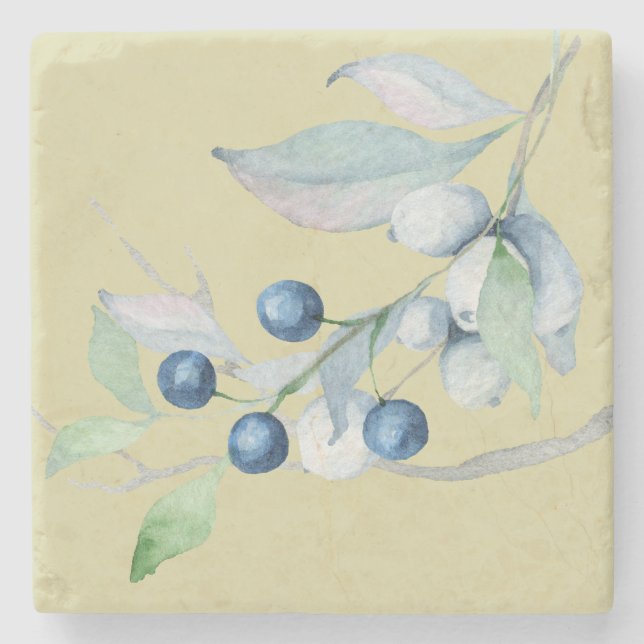Blaubeeren Steinuntersetzer (Vorderseite)