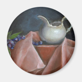 Blaubeeren und Creme Crop Magnet