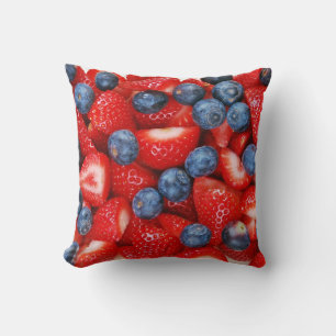 Blaubeeren und Erdbeeren Kissen