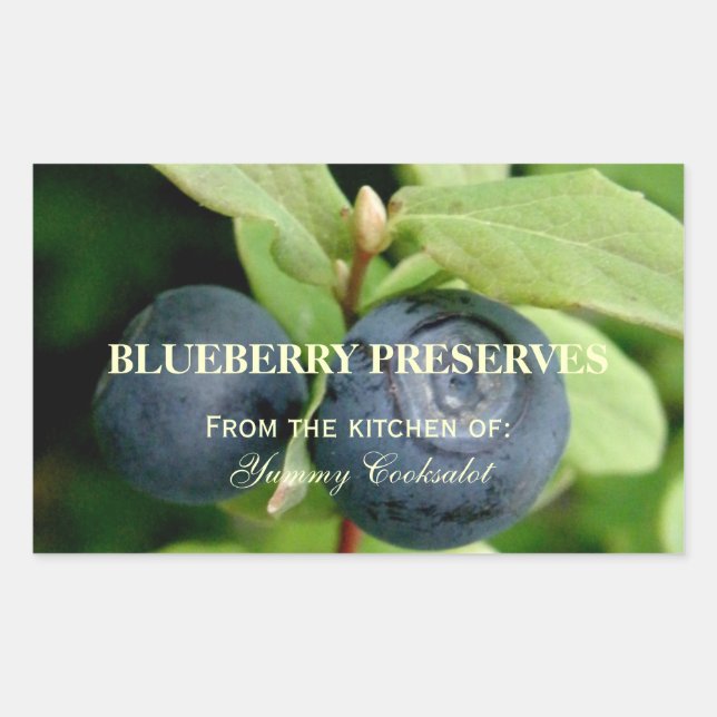 Blaubeeren, Vaccinium ovalifolium Rechteckiger Aufkleber (Vorderseite)