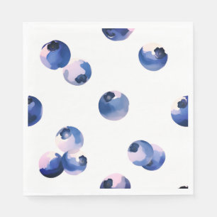 Blaubeeren Wasserfarbenmuster Serviette