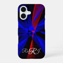 Blaubeerfarbene abstrakte geometrische iPhone 16-H