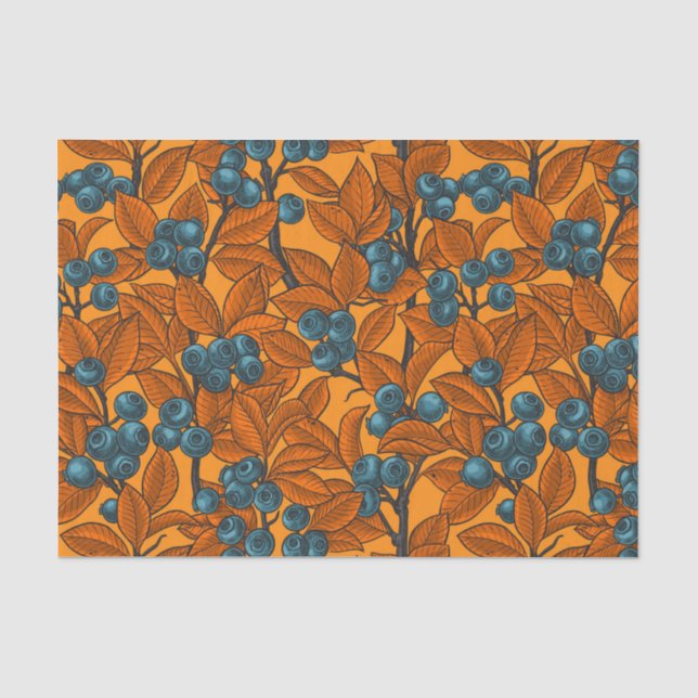 Blaubeergarten, blau und orange seidenpapier (Vorderseite)