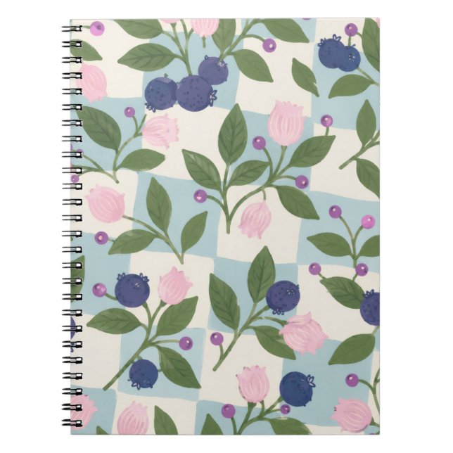 Blaubeergarten-Blumennotizbuch  Notizblock (Vorderseite)