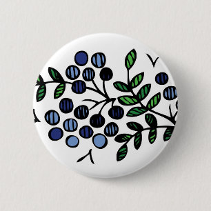 Blaubeerknopf-Blumenentwurf Button