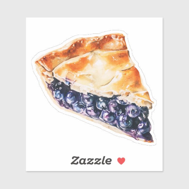 Blaubeerkuchen Aufkleber (Blatt)
