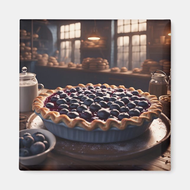 Blaubeerkuchen Magnet (Vorne)