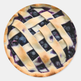 Blaubeerkuchen mit Extravagantem Crust Runder Aufkleber