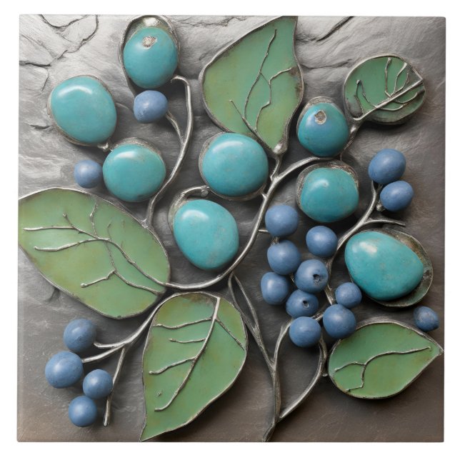 Blaubeermosaik Fliese (Vorderseite)