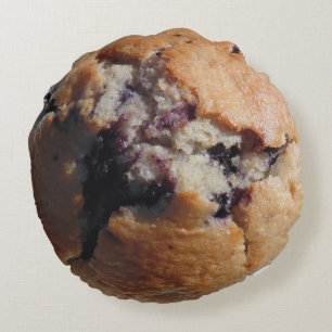 Blaubeermuffin-Spitzenkissen Rundes Kissen